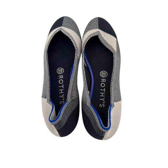 Rothys Womens Flats Size 8.5 Eco-Friendly Knit Black & Cream Made In China - Picture 4 of 8